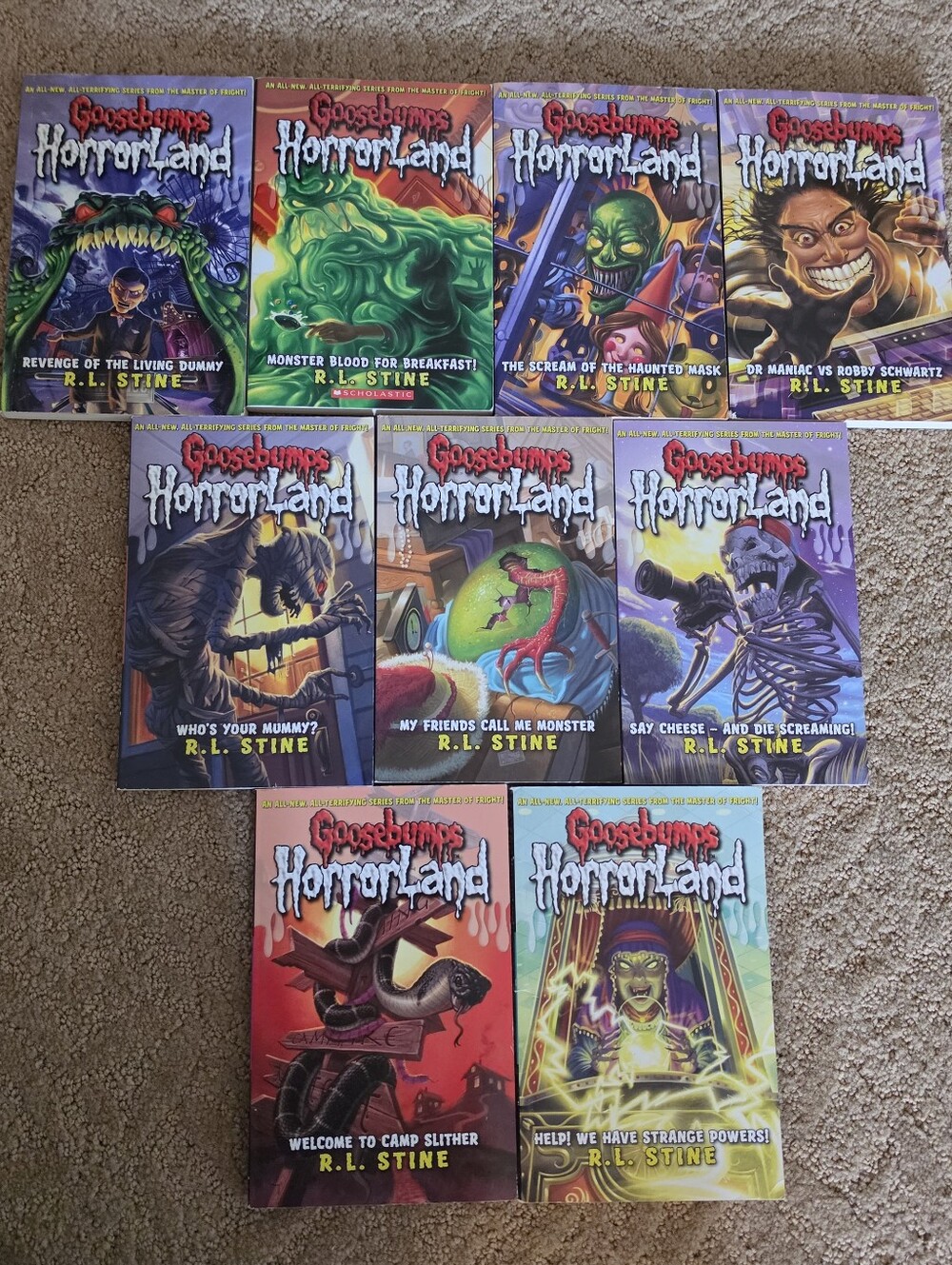 Goosebumps Horrorland Lot of 9 Books By R L Stine Paperback #1, #3-10